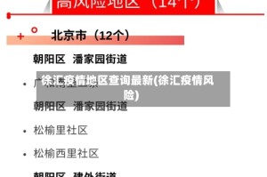 徐汇疫情地区查询最新(徐汇疫情风险)