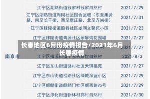 长春地区6月份疫情报告/2021年6月长春疫情