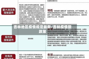 吉林地区疫情规定最新/吉林疫情新政策