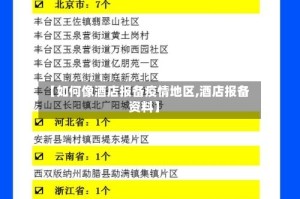 【如何像酒店报备疫情地区,酒店报备资料】