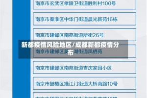 新都疫情风险地区/成都新都疫情分布