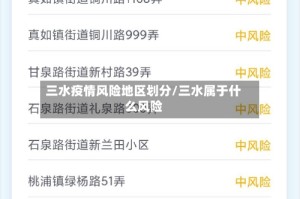 三水疫情风险地区划分/三水属于什么风险