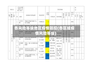 各风险等级地区疫情防控(各区域疫情风险等级)