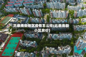 北蔡南新地区疫情怎么样(北蔡南新小区房价)