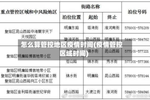 怎么算管控地区疫情时间(疫情管控区域时间)