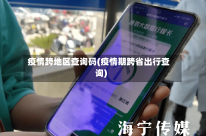 疫情跨地区查询码(疫情期跨省出行查询)