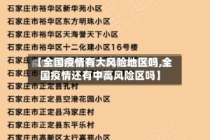 【全国疫情有大风险地区吗,全国疫情还有中高风险区吗】