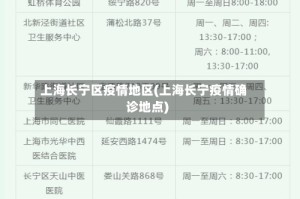 上海长宁区疫情地区(上海长宁疫情确诊地点)