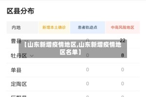 【山东新增疫情地区,山东新增疫情地区名单】