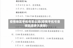疫情地区手机号怎么填(疫情手机号查询轨迹多久更新)