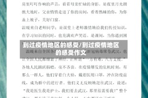 到过疫情地区的感受/到过疫情地区的感受作文