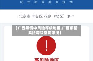 【广西疫情中风险等级地区,广西疫情风险等级查询系统】