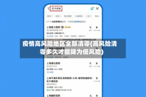 疫情高风险地区全部清零(高风险清零多久才能降为低风险)