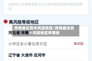 疫情最近高中风险地区/疫情最近高中风险地区有哪些