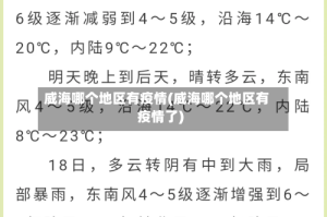 威海哪个地区有疫情(威海哪个地区有疫情了)