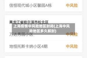 上海疫情中风险地区封闭(上海中风险地区多久解封)