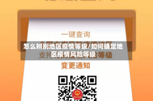 怎么辨别地区疫情等级/如何确定地区疫情风险等级