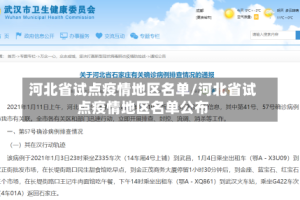 河北省试点疫情地区名单/河北省试点疫情地区名单公布