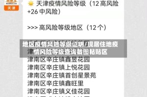 地区疫情风险等级证明/现居住地疫情风险等级查询截图粘贴区