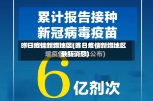 昨日疫情新增地区(昨日疫情新增地区最新消息)