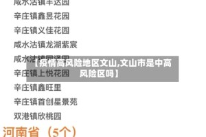 【疫情高风险地区文山,文山市是中高风险区吗】