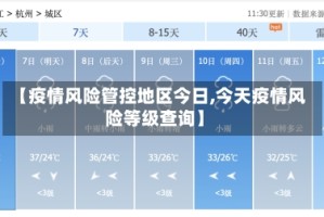 【疫情风险管控地区今日,今天疫情风险等级查询】