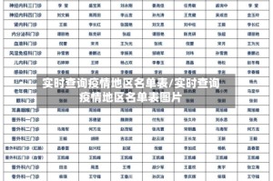 实时查询疫情地区名单表/实时查询疫情地区名单表图片
