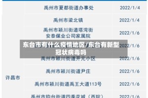 东台市有什么疫情地区/东台有新型冠状病毒吗