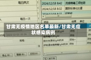 甘肃无疫情地区名单最新/甘肃无症状感染病例