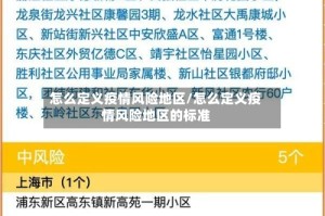 怎么定义疫情风险地区/怎么定义疫情风险地区的标准