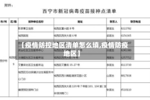 【疫情防控地区清单怎么填,疫情防疫地区】