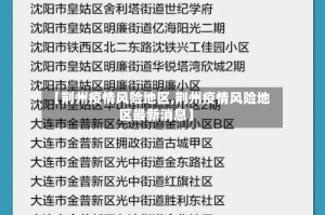 【荆州疫情风险地区,荆州疫情风险地区最新消息】