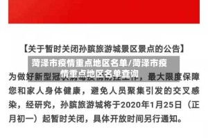 菏泽市疫情重点地区名单/菏泽市疫情重点地区名单查询