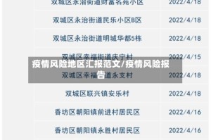 疫情风险地区汇报范文/疫情风险报告
