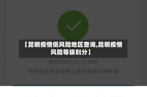 【昆明疫情低风险地区查询,昆明疫情风险等级划分】