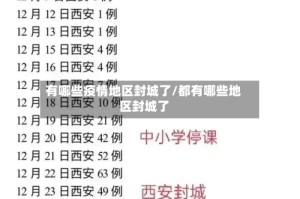 有哪些疫情地区封城了/都有哪些地区封城了