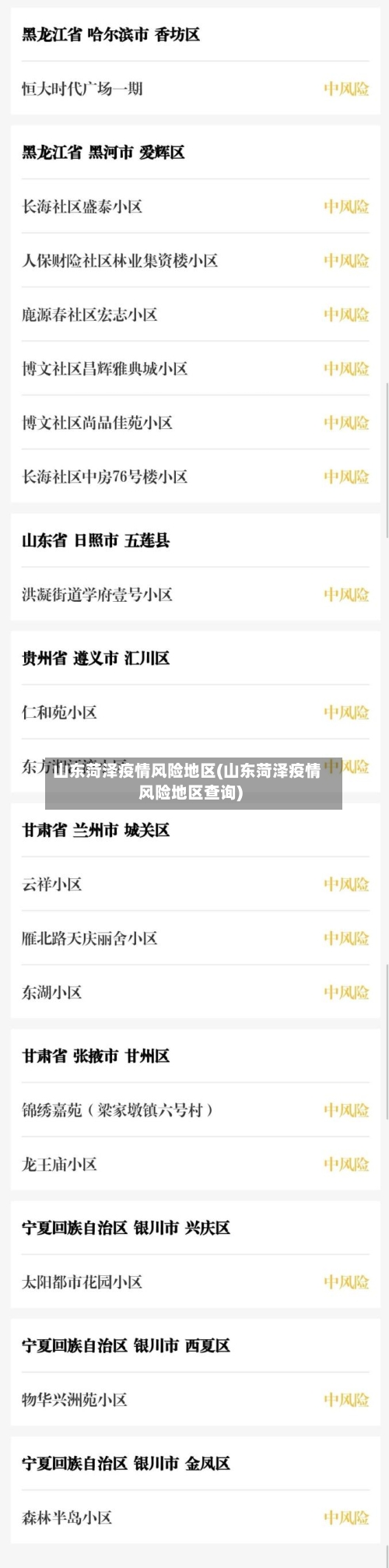 山东菏泽疫情风险地区(山东菏泽疫情风险地区查询)-第1张图片