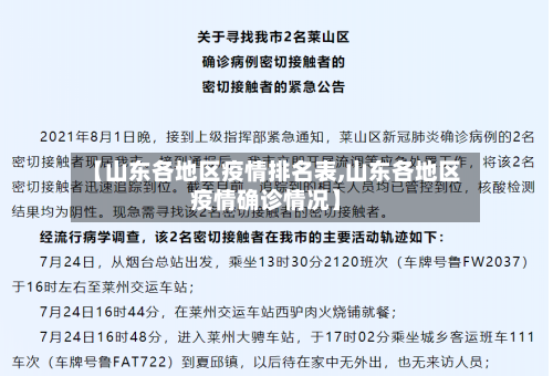 【山东各地区疫情排名表,山东各地区疫情确诊情况】-第1张图片