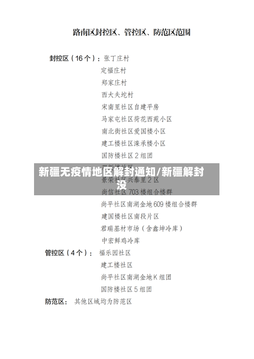 新疆无疫情地区解封通知/新疆解封没-第1张图片