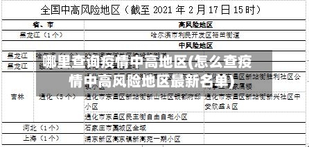 哪里查询疫情中高地区(怎么查疫情中高风险地区最新名单)-第3张图片