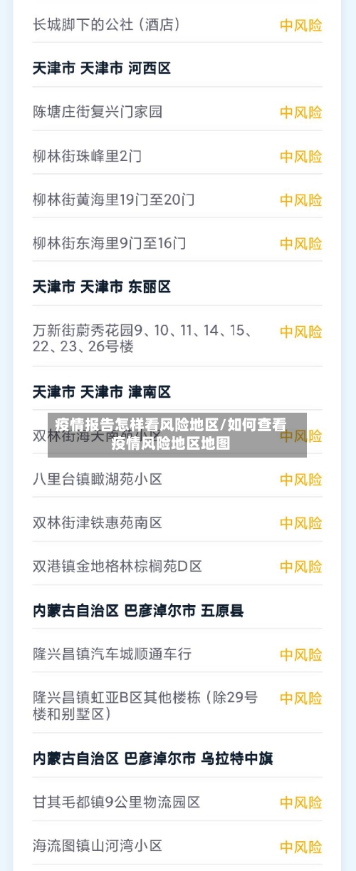 疫情报告怎样看风险地区/如何查看疫情风险地区地图-第2张图片