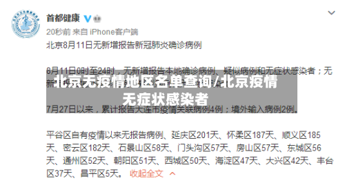 北京无疫情地区名单查询/北京疫情无症状感染者-第1张图片