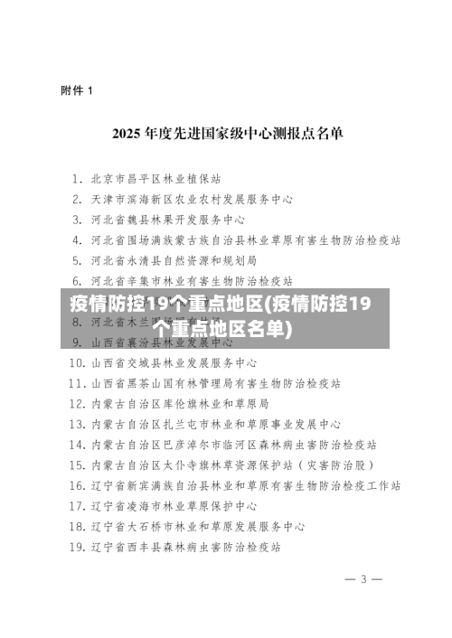 疫情防控19个重点地区(疫情防控19个重点地区名单)-第1张图片