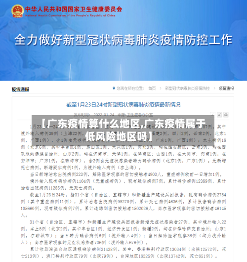 【广东疫情算什么地区,广东疫情属于低风险地区吗】-第1张图片