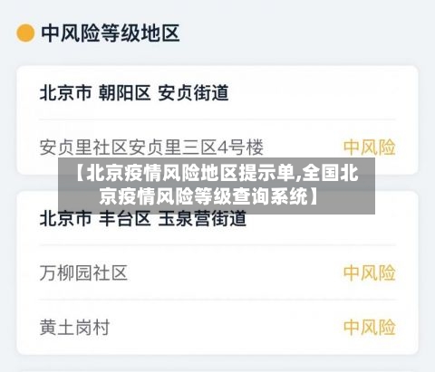 【北京疫情风险地区提示单,全国北京疫情风险等级查询系统】-第1张图片