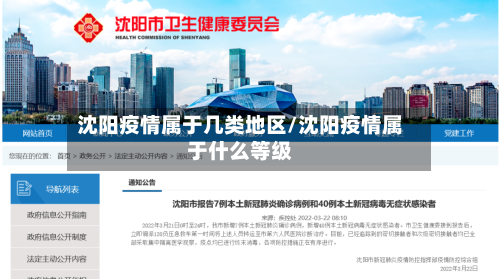 沈阳疫情属于几类地区/沈阳疫情属于什么等级-第1张图片