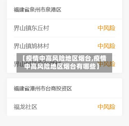 【疫情中高风险地区烟台,疫情中高风险地区烟台有哪些】-第1张图片