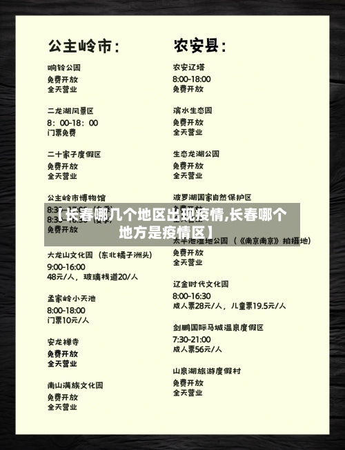 【长春哪几个地区出现疫情,长春哪个地方是疫情区】-第1张图片
