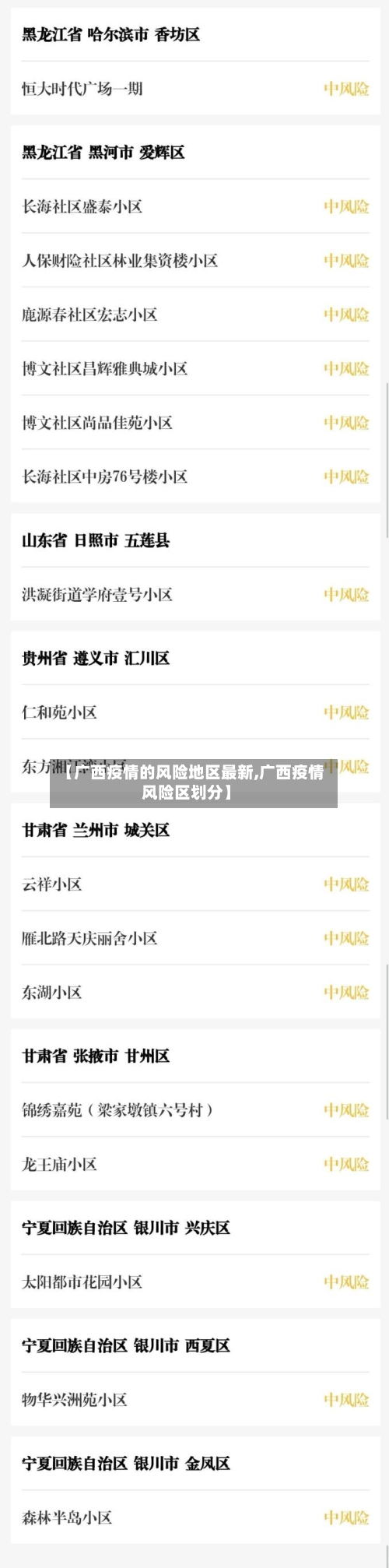 【广西疫情的风险地区最新,广西疫情风险区划分】-第1张图片