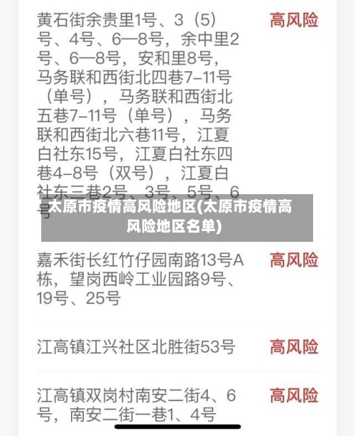 太原市疫情高风险地区(太原市疫情高风险地区名单)-第2张图片